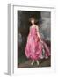 Girl in Flowing Pink Dress-null-Framed Art Print