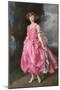 Girl in Flowing Pink Dress-null-Mounted Art Print