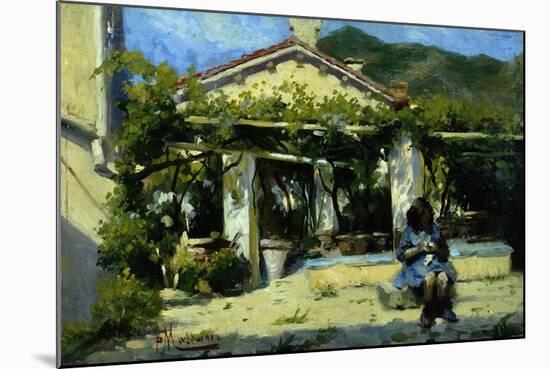 Girl in Front of Arbor-Pompeo Massani-Mounted Giclee Print