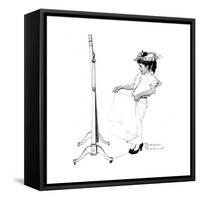 Girl in Front of Mirror-Norman Rockwell-Framed Stretched Canvas
