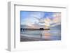 Girl in front of the Pier on the Beach of Naples on the Gulf Coast, Florida, USA-null-Framed Art Print