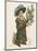 Girl in Fur-Trimmed Coat Fur Muff Gloves and Feathered Hat Carrying a Fair-Sized Branch of Holly-Kate Greenaway-Mounted Art Print