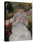 Girl in Garden-Mary Cassatt-Stretched Canvas