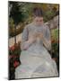 Girl in Garden-Mary Cassatt-Mounted Giclee Print