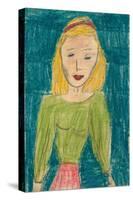 Girl In Green-Norma Kramer-Stretched Canvas