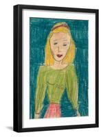 Girl In Green-Norma Kramer-Framed Art Print