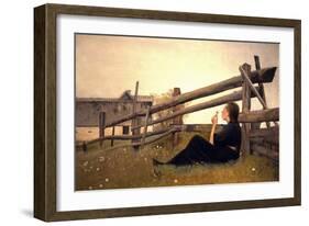 Girl in Meadow, 1899-Laurits Andersen Ring-Framed Giclee Print