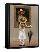 Girl in Museum-John Zaccheo-Framed Stretched Canvas