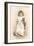 Girl in Nightgown with Frightened Cat-null-Framed Art Print