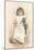 Girl in Nightgown with Frightened Cat-null-Mounted Art Print