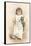 Girl in Nightgown with Frightened Cat-null-Framed Stretched Canvas