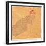 Girl in Olive Coloured Dress with Propped Arm, 1908-Egon Schiele-Framed Giclee Print