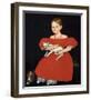 Girl in Red Dress with Cat and Dog, 1830-1835-Ammi Phillips-Framed Art Print