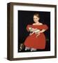Girl in Red Dress with Cat and Dog, 1830-1835-Ammi Phillips-Framed Art Print