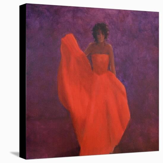 Girl in Red Dress-Lincoln Seligman-Stretched Canvas