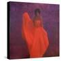 Girl in Red Dress-Lincoln Seligman-Stretched Canvas