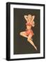 Girl in Red Two-Piece Lingerie-null-Framed Art Print