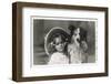 Girl in Straw Hat with Dog-null-Framed Photographic Print