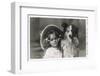 Girl in Straw Hat with Dog-null-Framed Photographic Print