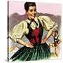 Girl in the Costume of the Austrian Tyrol-English School-Stretched Canvas