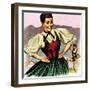 Girl in the Costume of the Austrian Tyrol-English School-Framed Giclee Print