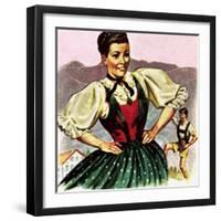 Girl in the Costume of the Austrian Tyrol-English School-Framed Giclee Print