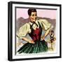 Girl in the Costume of the Austrian Tyrol-English School-Framed Giclee Print