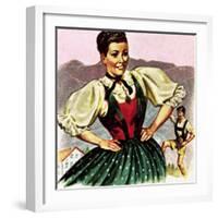 Girl in the Costume of the Austrian Tyrol-English School-Framed Giclee Print