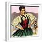 Girl in the Costume of the Austrian Tyrol-English School-Framed Giclee Print