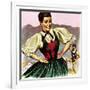 Girl in the Costume of the Austrian Tyrol-English School-Framed Giclee Print