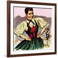 Girl in the Costume of the Austrian Tyrol-English School-Framed Giclee Print