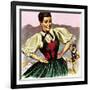 Girl in the Costume of the Austrian Tyrol-English School-Framed Giclee Print