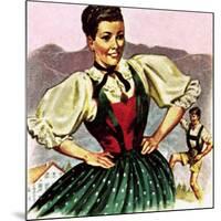 Girl in the Costume of the Austrian Tyrol-English School-Mounted Giclee Print