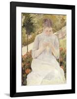 Girl in the Garden, c.1880-1882-Mary Stevenson Cassatt-Framed Premium Giclee Print