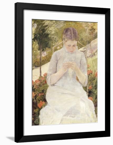 Girl in the Garden, c.1880-1882-Mary Stevenson Cassatt-Framed Premium Giclee Print