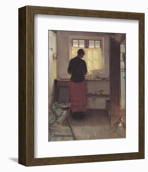 Girl in the Kitchen-Anna Kirstine Ancher-Framed Premium Giclee Print