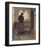 Girl in the Kitchen-Anna Kirstine Ancher-Framed Premium Giclee Print