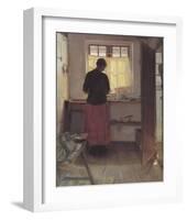 Girl in the Kitchen-Anna Kirstine Ancher-Framed Premium Giclee Print