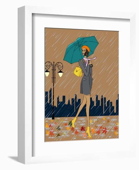 Girl in the Rain-Milovelen-Framed Art Print