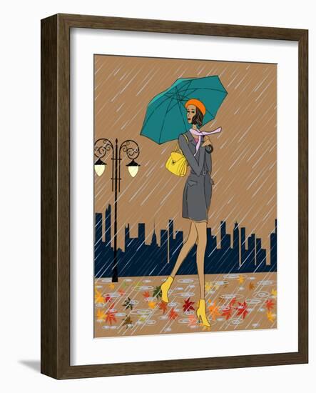 Girl in the Rain-Milovelen-Framed Art Print