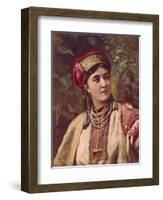 Girl in Traditional Dress-Konstantin Yegorovich Makovsky-Framed Giclee Print