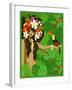 Girl in Tropical Paradise with Flowers-Noriko Sakura-Framed Art Print