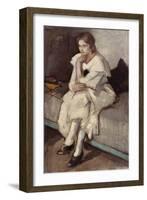 Girl in White Dress (Oil on Canvas)-Samuel John Peploe-Framed Giclee Print