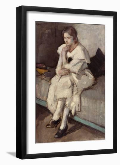 Girl in White Dress (Oil on Canvas)-Samuel John Peploe-Framed Giclee Print