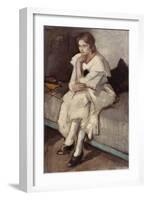 Girl in White Dress (Oil on Canvas)-Samuel John Peploe-Framed Giclee Print