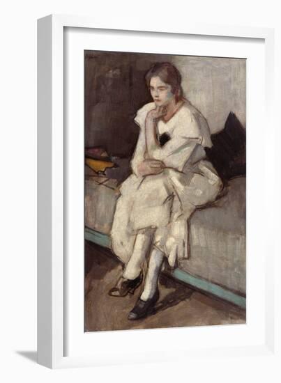 Girl in White Dress (Oil on Canvas)-Samuel John Peploe-Framed Giclee Print