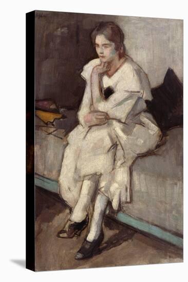 Girl in White Dress (Oil on Canvas)-Samuel John Peploe-Stretched Canvas