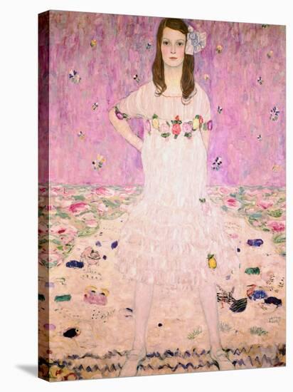 Girl in White-Gustav Klimt-Stretched Canvas