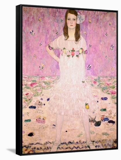 Girl in White-Gustav Klimt-Framed Stretched Canvas