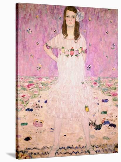 Girl in White-Gustav Klimt-Stretched Canvas